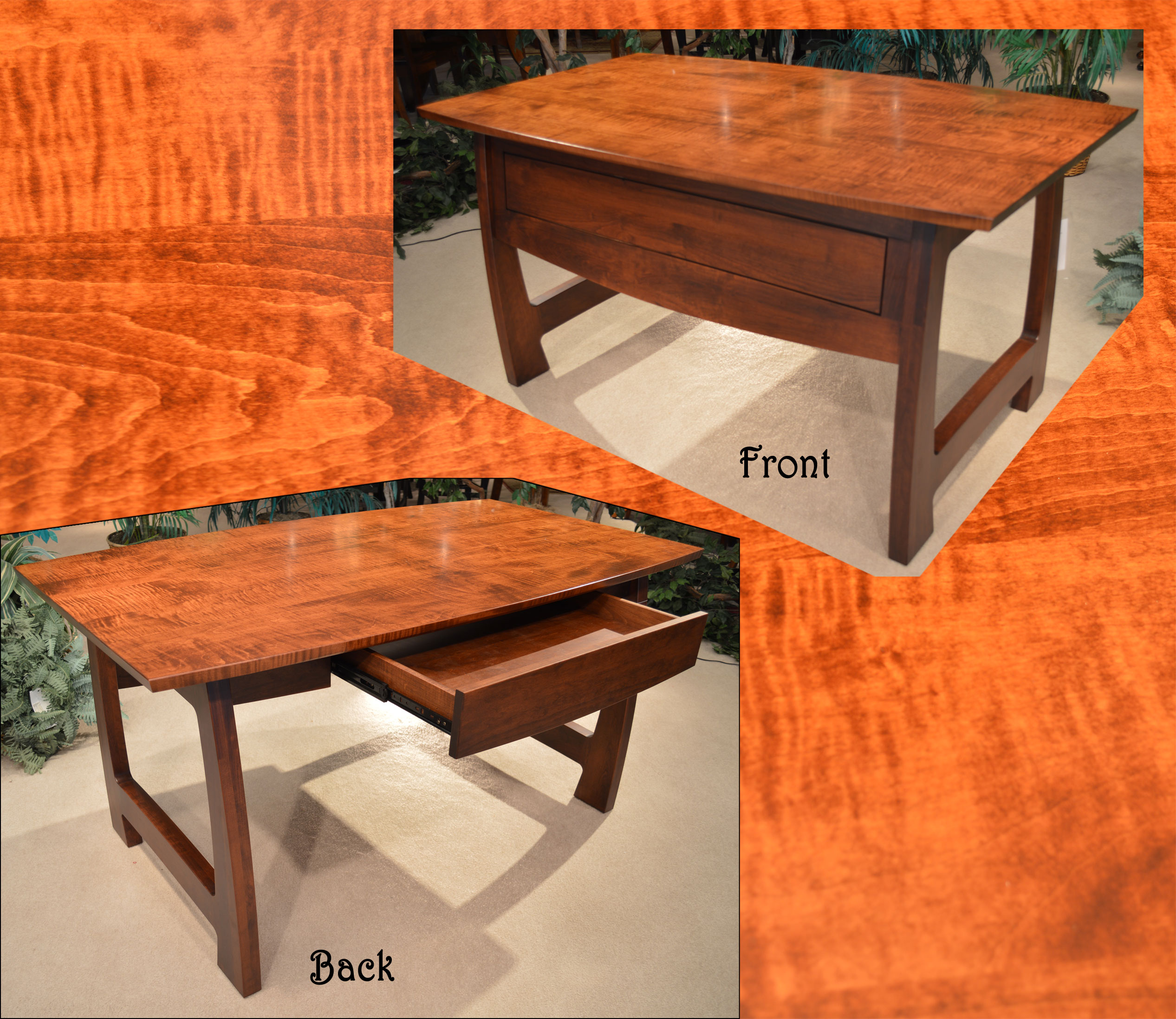 amish tiger maple desk Jasen's Fine Furniture Since 1951