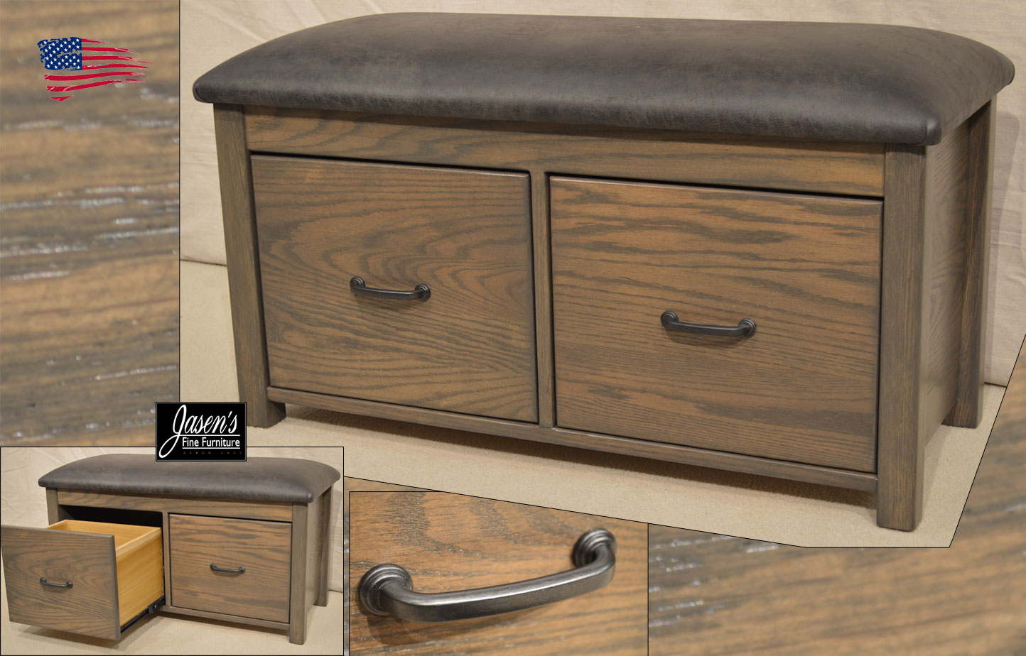 amish drawer bench