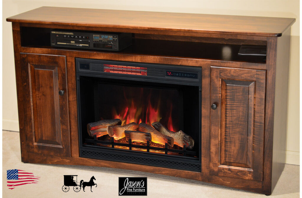 amish eco asbury fireplace tv stand