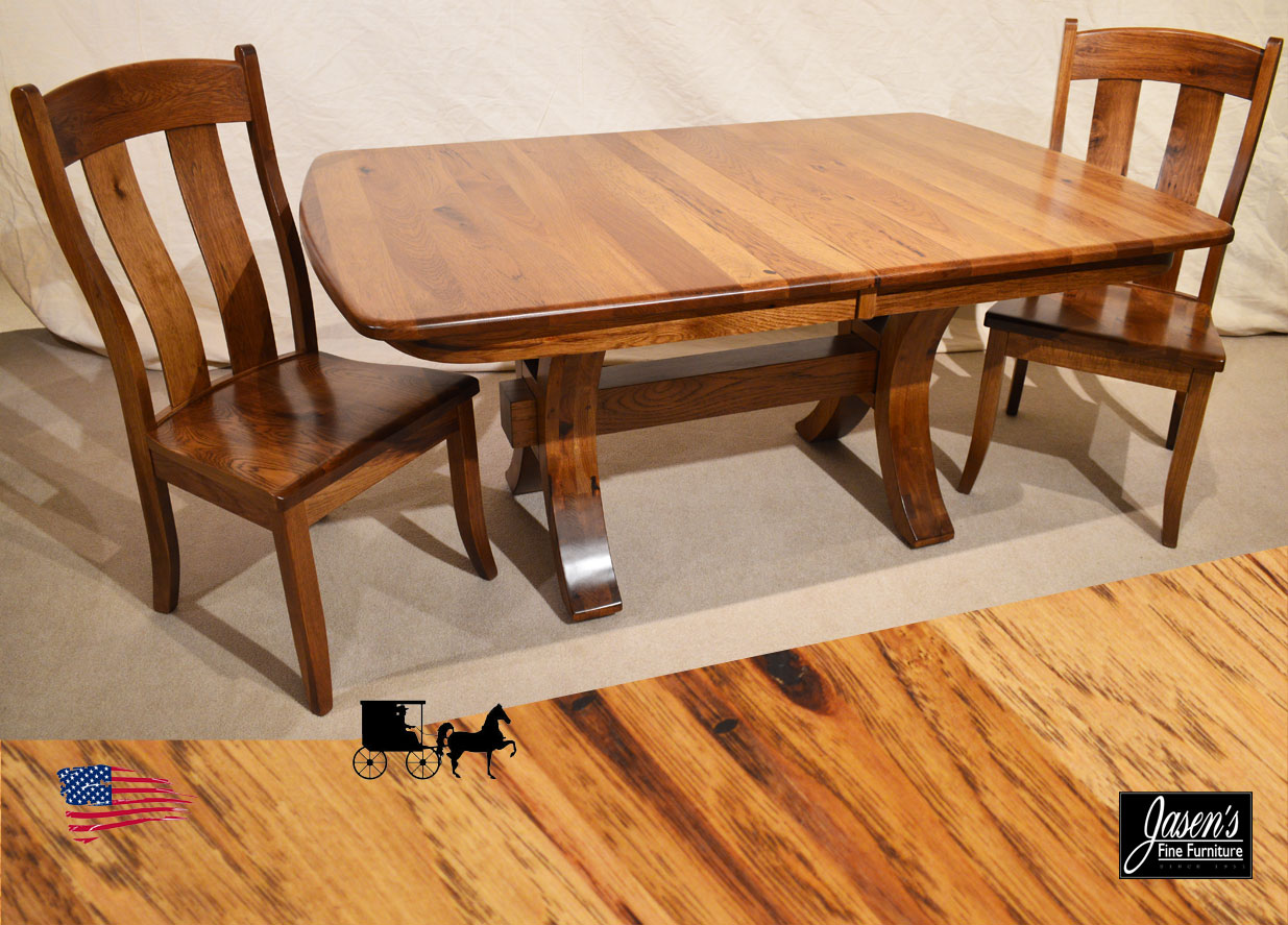 amish rustic hickory zehr table