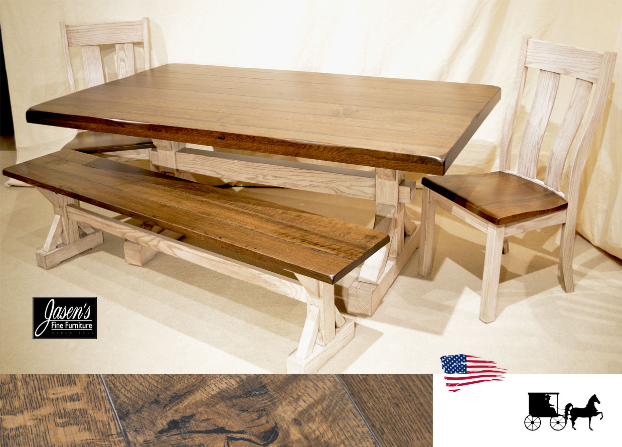 amish beam trestle table