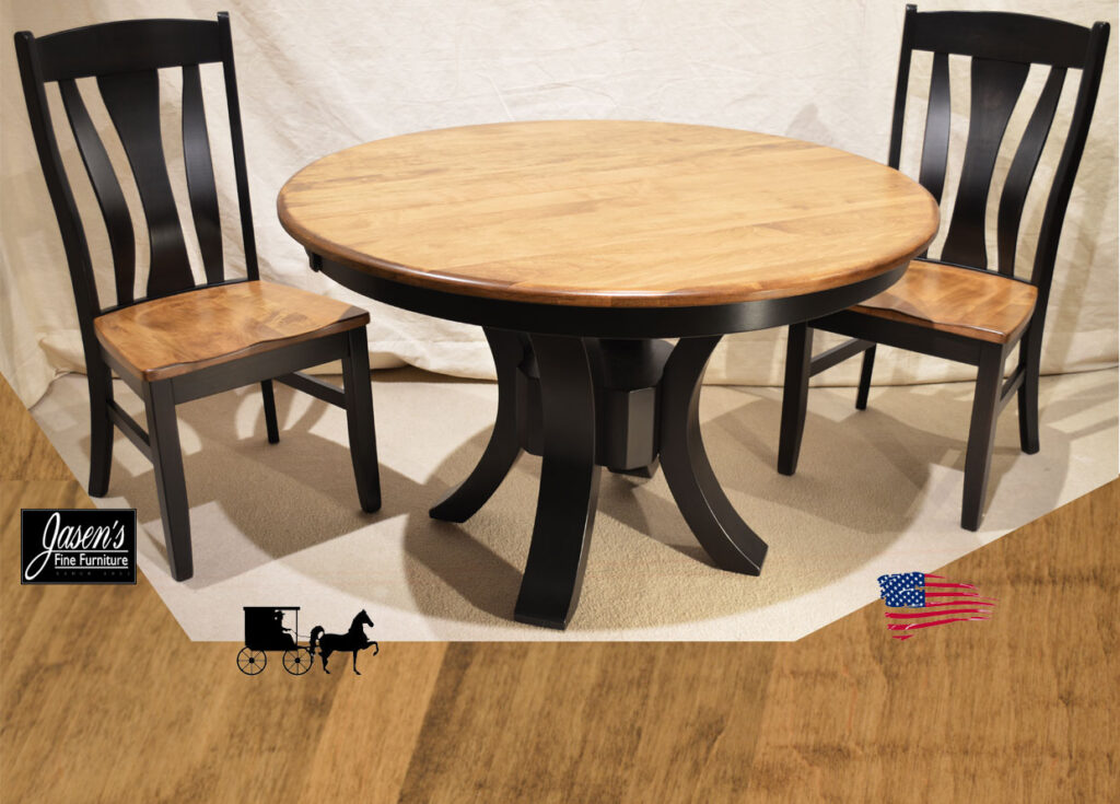 amish zher single pedestal table